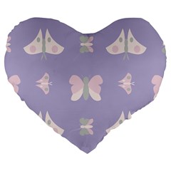 Butterfly Butterflies Merry Girls Large 19  Premium Flano Heart Shape Cushions