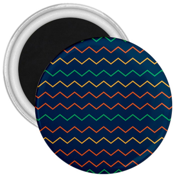 Pattern Zig Zag Colorful Zigzag 3  Magnets