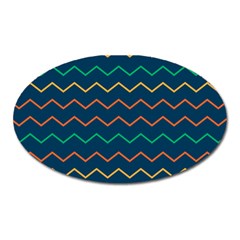 Pattern Zig Zag Colorful Zigzag Oval Magnet by Sapixe