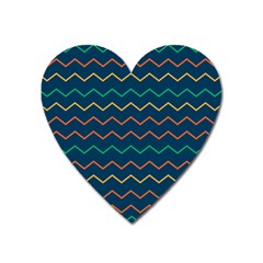 Pattern Zig Zag Colorful Zigzag Heart Magnet by Sapixe