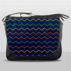 Pattern Zig Zag Colorful Zigzag Messenger Bag by Sapixe