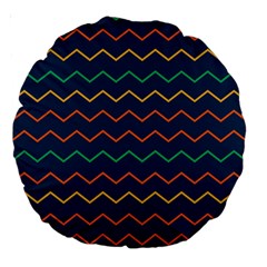 Pattern Zig Zag Colorful Zigzag Large 18  Premium Round Cushions by Sapixe