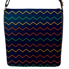 Pattern Zig Zag Colorful Zigzag Flap Closure Messenger Bag (s) by Sapixe