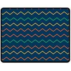 Pattern Zig Zag Colorful Zigzag Double Sided Fleece Blanket (medium)  by Sapixe