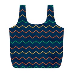 Pattern Zig Zag Colorful Zigzag Full Print Recycle Bag (l) by Sapixe