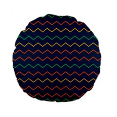 Pattern Zig Zag Colorful Zigzag Standard 15  Premium Flano Round Cushions by Sapixe