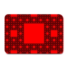 Red Sierpinski Carpet Plane Fractal Plate Mats by Sapixe