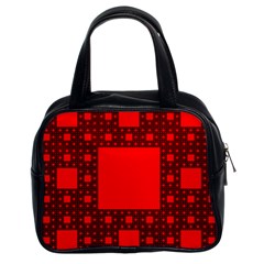 Red Sierpinski Carpet Plane Fractal Classic Handbag (two Sides) by Sapixe