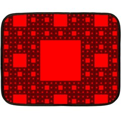 Red Sierpinski Carpet Plane Fractal Fleece Blanket (mini) by Sapixe