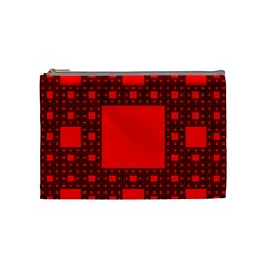 Red Sierpinski Carpet Plane Fractal Cosmetic Bag (medium) by Sapixe