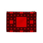 Red Sierpinski Carpet Plane Fractal Cosmetic Bag (Medium) Back