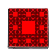 Red Sierpinski Carpet Plane Fractal Memory Card Reader (square 5 Slot) by Sapixe