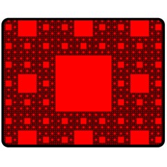 Red Sierpinski Carpet Plane Fractal Fleece Blanket (medium)  by Sapixe