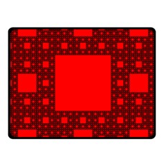 Red Sierpinski Carpet Plane Fractal Fleece Blanket (small) by Sapixe