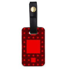 Red Sierpinski Carpet Plane Fractal Luggage Tags (one Side)  by Sapixe