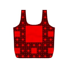 Red Sierpinski Carpet Plane Fractal Full Print Recycle Bag (s) by Sapixe