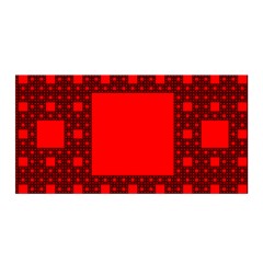 Red Sierpinski Carpet Plane Fractal Satin Wrap