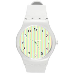 Pattern Background Texture Round Plastic Sport Watch (M)