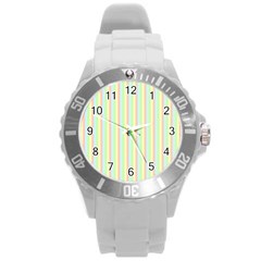 Pattern Background Texture Round Plastic Sport Watch (L)