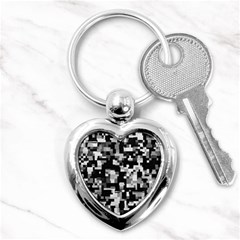 Noise Texture Graphics Generated Key Chains (heart)  by Sapixe