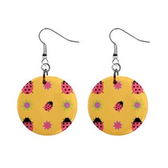 Ladybug Seamlessly Pattern Mini Button Earrings by Sapixe