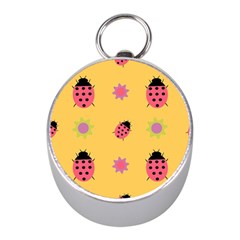 Ladybug Seamlessly Pattern Mini Silver Compasses by Sapixe