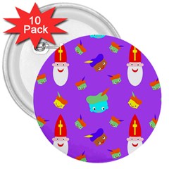 Saint Nicholas Saint Nicholas 3  Buttons (10 Pack)  by Sapixe