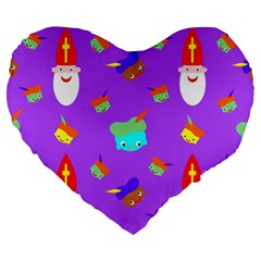 Saint Nicholas Saint Nicholas Large 19  Premium Heart Shape Cushions