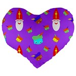 Saint Nicholas Saint Nicholas Large 19  Premium Flano Heart Shape Cushions Back