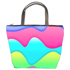 Lines Curves Colors Geometric Lines Bucket Bag by Sapixe