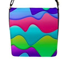 Lines Curves Colors Geometric Lines Flap Closure Messenger Bag (l) by Sapixe