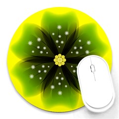 Christmas Flower Nature Plant Round Mousepads by Sapixe