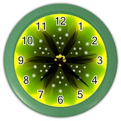 Christmas Flower Nature Plant Color Wall Clock by Sapixe