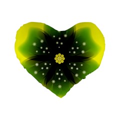 Christmas Flower Nature Plant Standard 16  Premium Flano Heart Shape Cushions by Sapixe