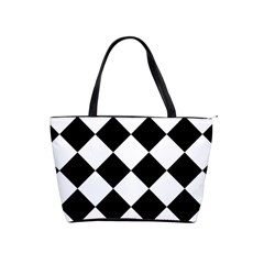 Grid Domino Bank And Black Classic Shoulder Handbag by Sapixe