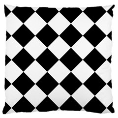 Grid Domino Bank And Black Large Cushion Case (one Side) by Sapixe