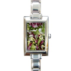 Salad Lettuce Vegetable Rectangle Italian Charm Watch by Sapixe