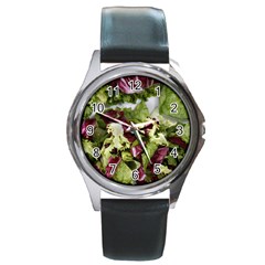 Salad Lettuce Vegetable Round Metal Watch by Sapixe