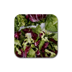 Salad Lettuce Vegetable Rubber Square Coaster (4 Pack)  by Sapixe