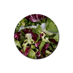 Salad Lettuce Vegetable Rubber Coaster (round)  by Sapixe