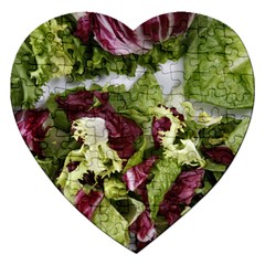 Salad Lettuce Vegetable Jigsaw Puzzle (heart) by Sapixe