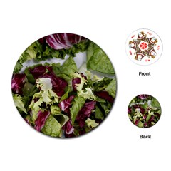 Salad Lettuce Vegetable Playing Cards (round) by Sapixe