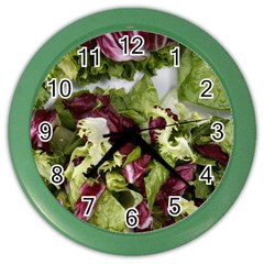 Salad Lettuce Vegetable Color Wall Clock by Sapixe