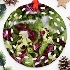 Salad Lettuce Vegetable Round Filigree Ornament (two Sides) by Sapixe