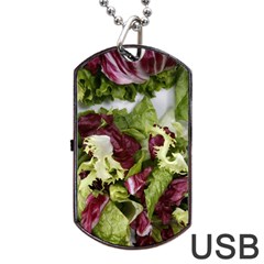 Salad Lettuce Vegetable Dog Tag Usb Flash (two Sides) by Sapixe