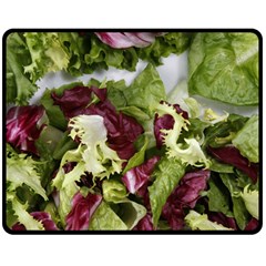 Salad Lettuce Vegetable Double Sided Fleece Blanket (medium)  by Sapixe