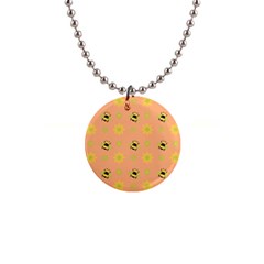 Bee A Bug Nature Wallpaper 1  Button Necklace by Sapixe