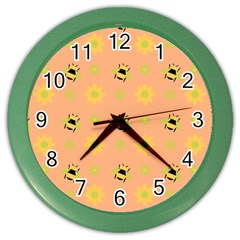 Bee A Bug Nature Wallpaper Color Wall Clock by Sapixe