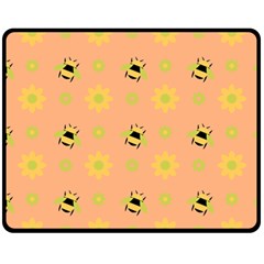 Bee A Bug Nature Wallpaper Fleece Blanket (medium)  by Sapixe