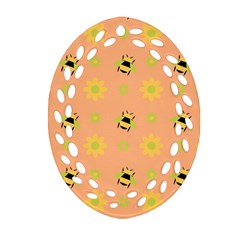 Bee A Bug Nature Wallpaper Oval Filigree Ornament (two Sides)